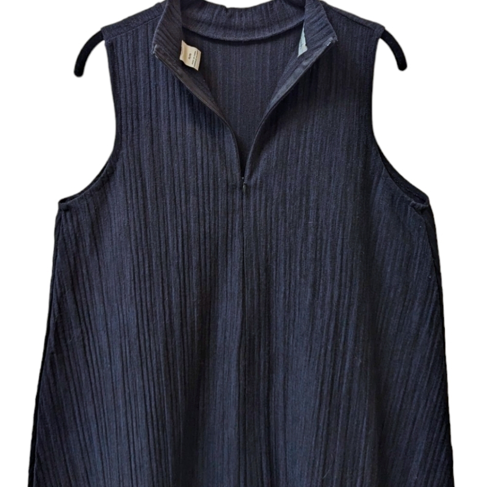 Kersh Black Sleeveless Ribbed Crinkle Tunic Top (M) - Picture 7 of 7